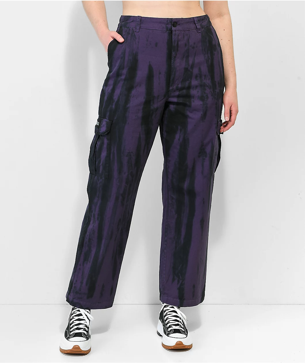 Petals By Petals And Peacocks Swirl Purple Tie Dye Cargo Pants - Image 5
