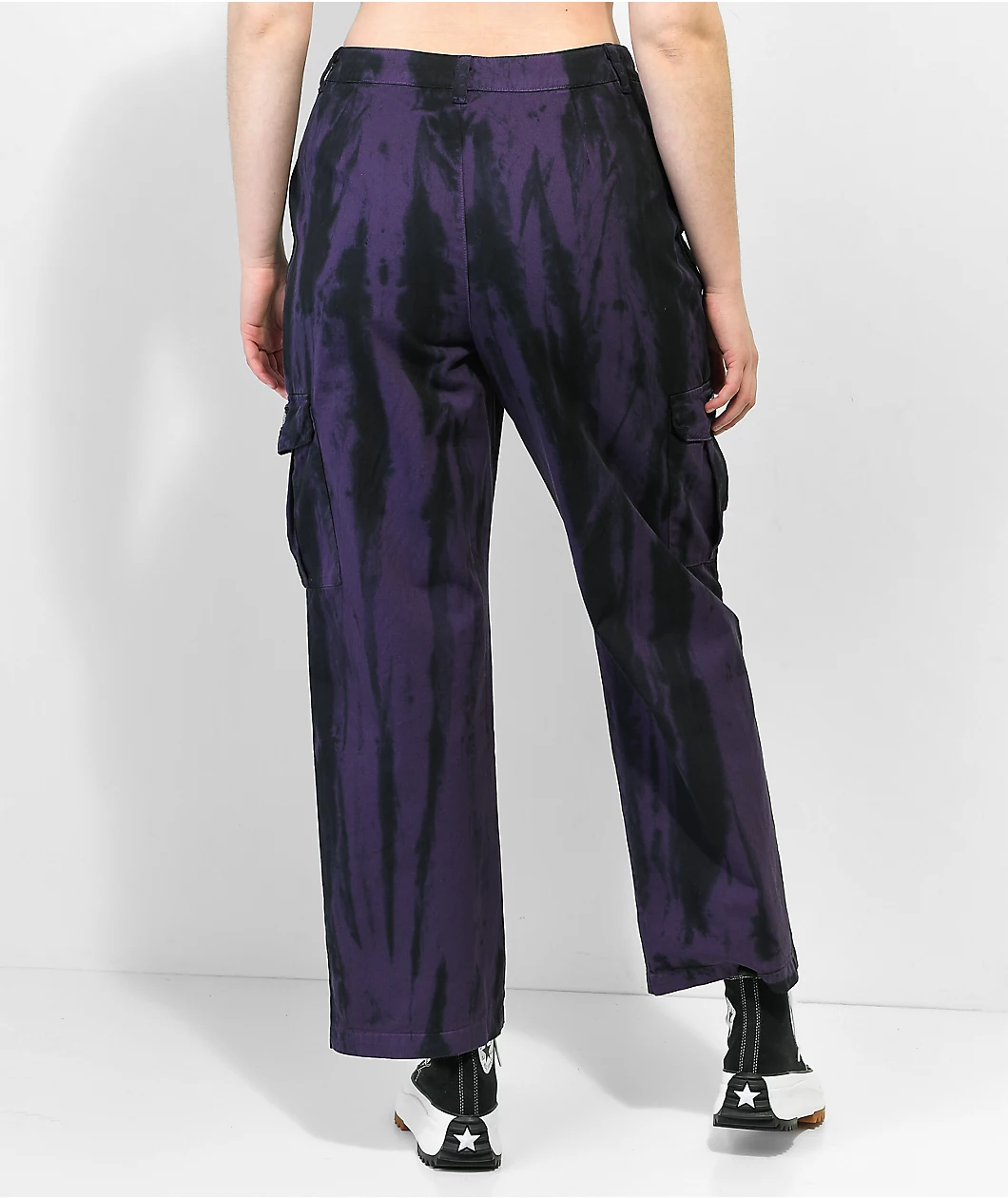 Petals By Petals And Peacocks Swirl Purple Tie Dye Cargo Pants - Image 6