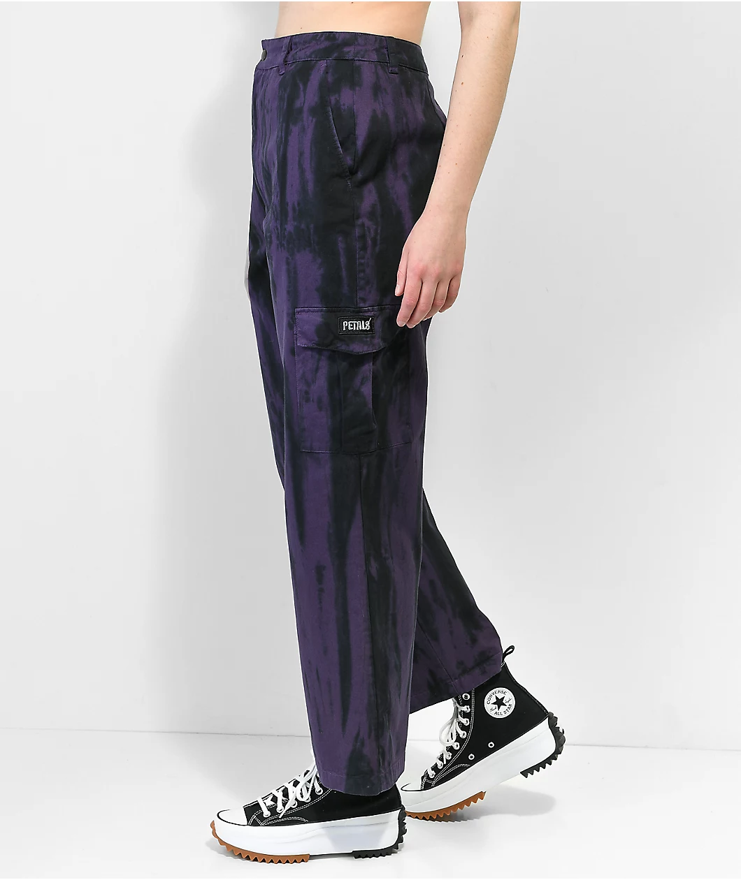 Petals By Petals And Peacocks Swirl Purple Tie Dye Cargo Pants - Image 7