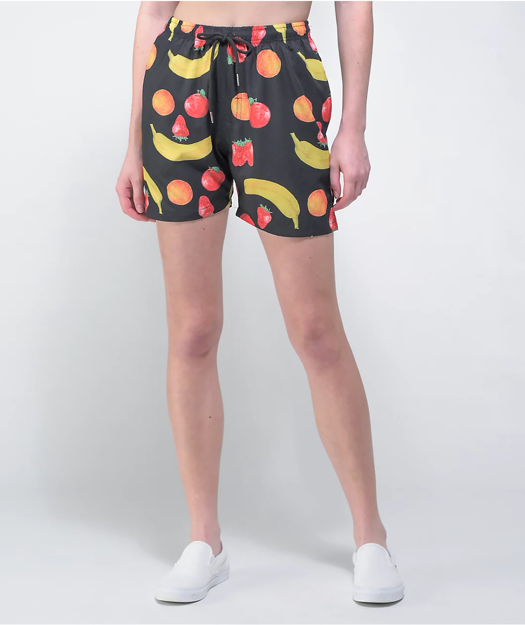 Petals And Peacocks Mixed Fruit Black Board Shorts