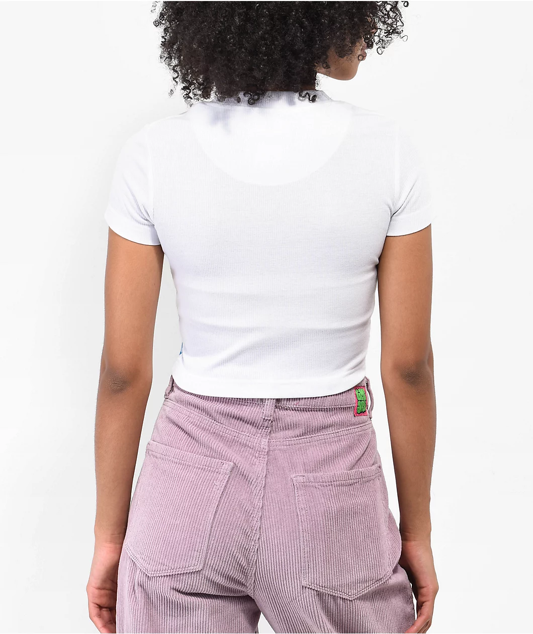 Petals By Petals And Peacocks Airbrush Clouds White Crop T-Shirt - Image 2