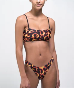 Petals By Petals And Peacocks Flames Black Cheeky Bikini Bottom