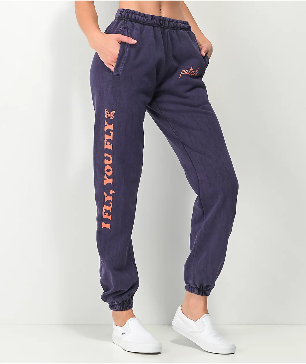 Petals By Petals And Peacocks I Fly You Fly Purple Wash Sweatpants