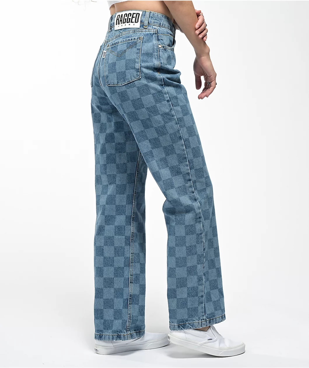 Ragged Priest Light Blue Checkered Jeans - Image 5