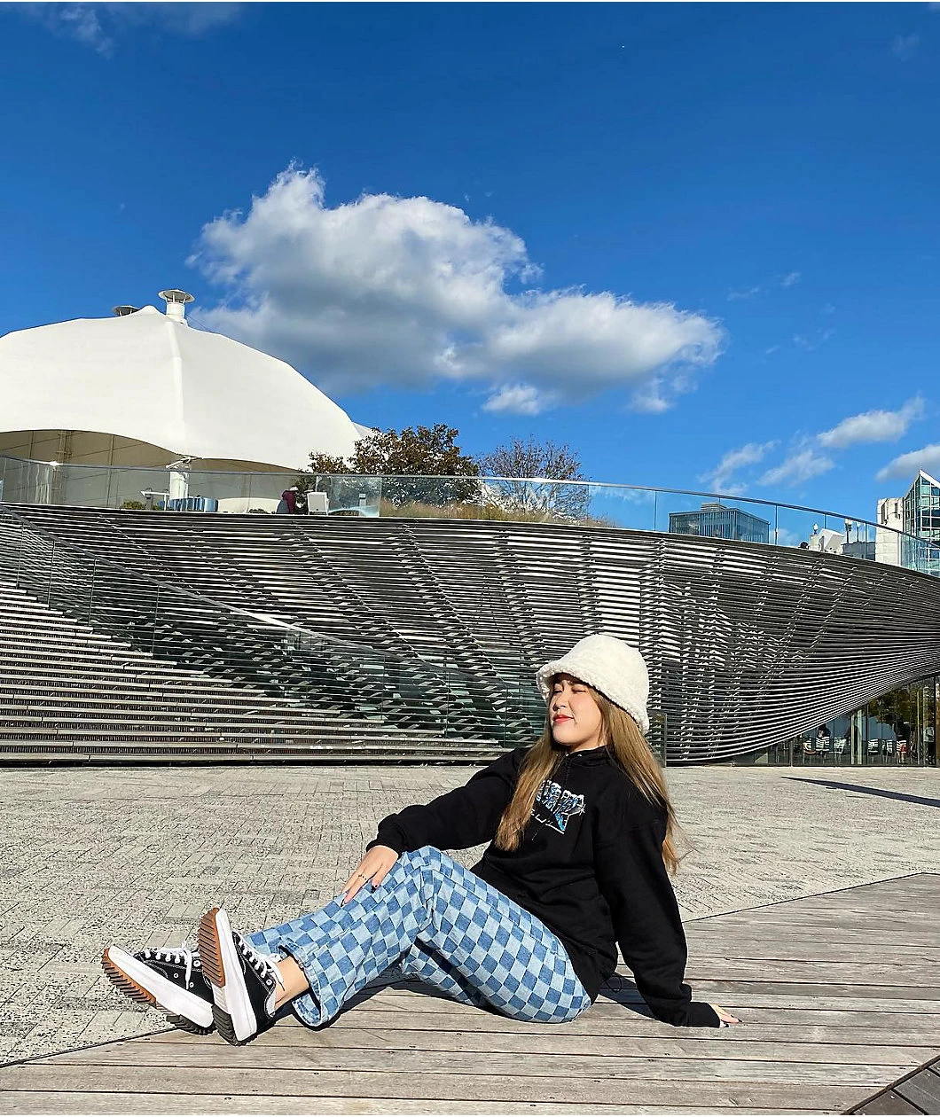 Ragged Priest Light Blue Checkered Jeans - Image 3