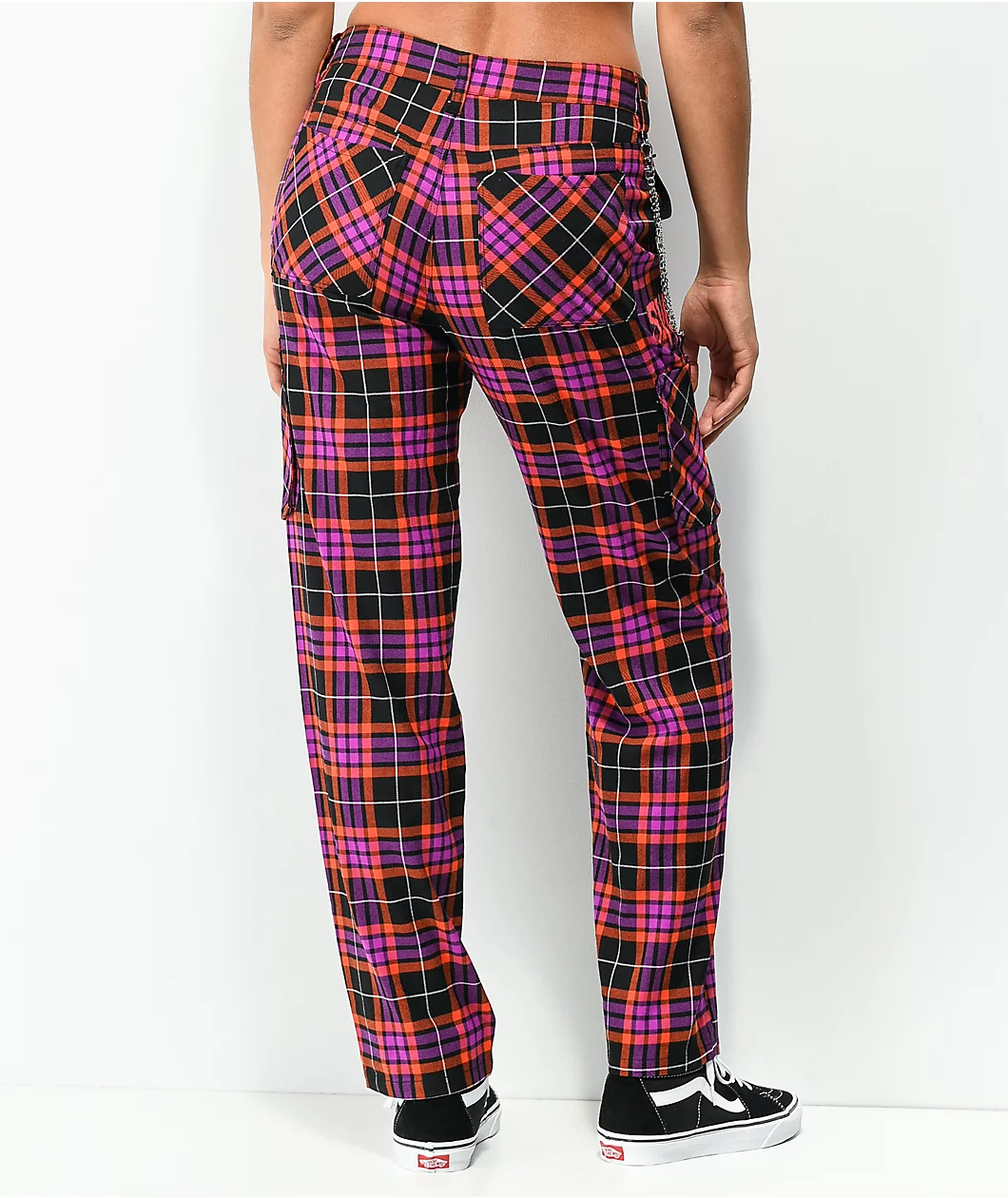 SWIXXZ Electric Chrome Red & Purple Plaid Pants - Image 2