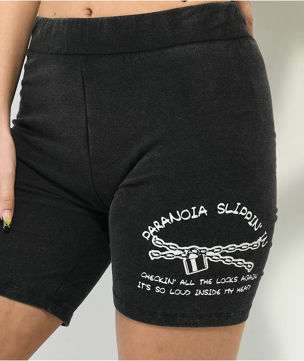SWIXXZ Paranoia Chains Black Wash Bike Shorts - Image 3