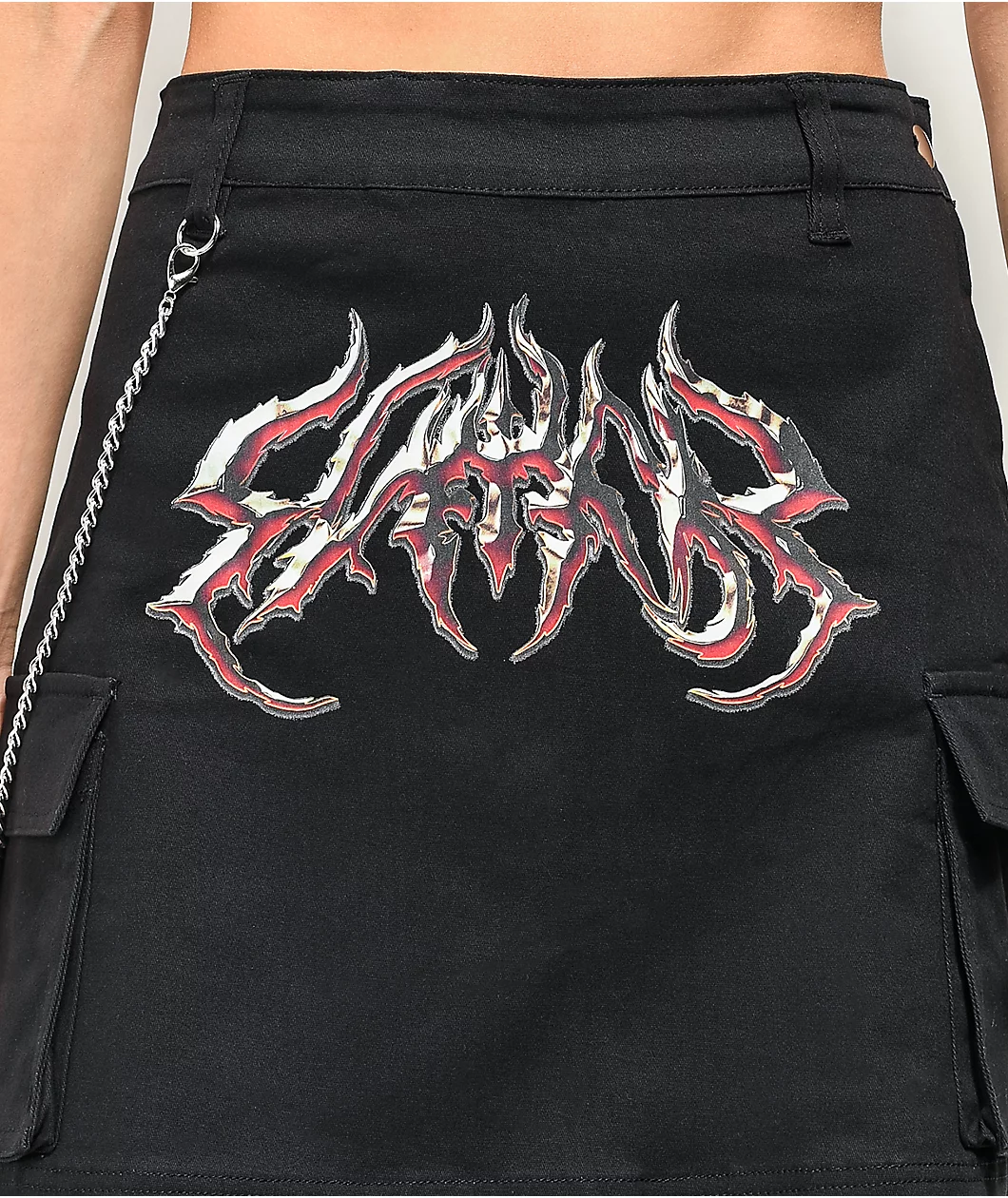 SWIXXZ Rustic Metal Black Cargo Skirt - Image 5