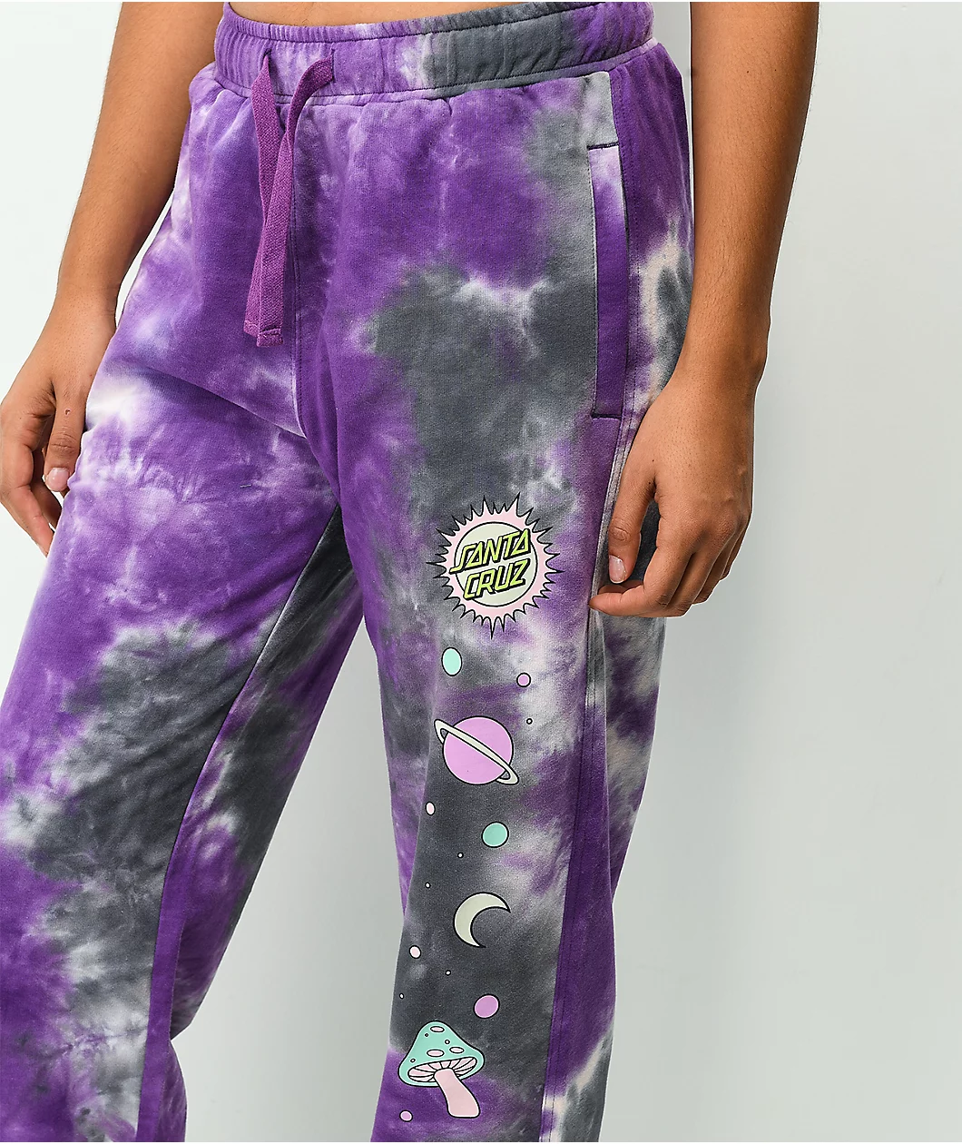 Santa Cruz Once Upon A Dot Purple Tie Dye Sweatpants - Image 4