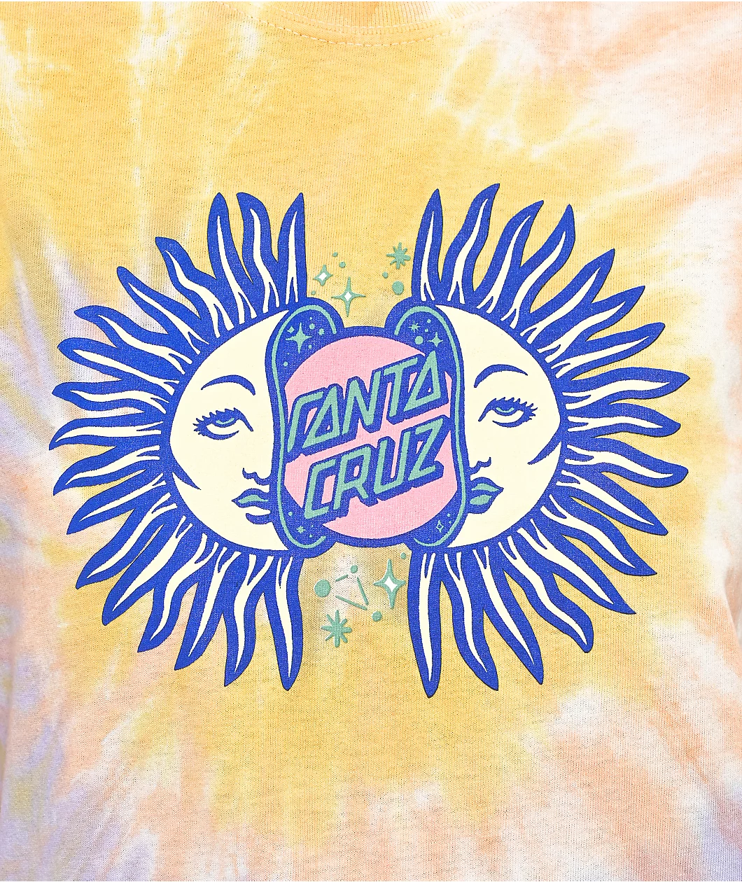 Santa Cruz Split Sun Yellow & Purple Tie Dye T-Shirt - Image 3