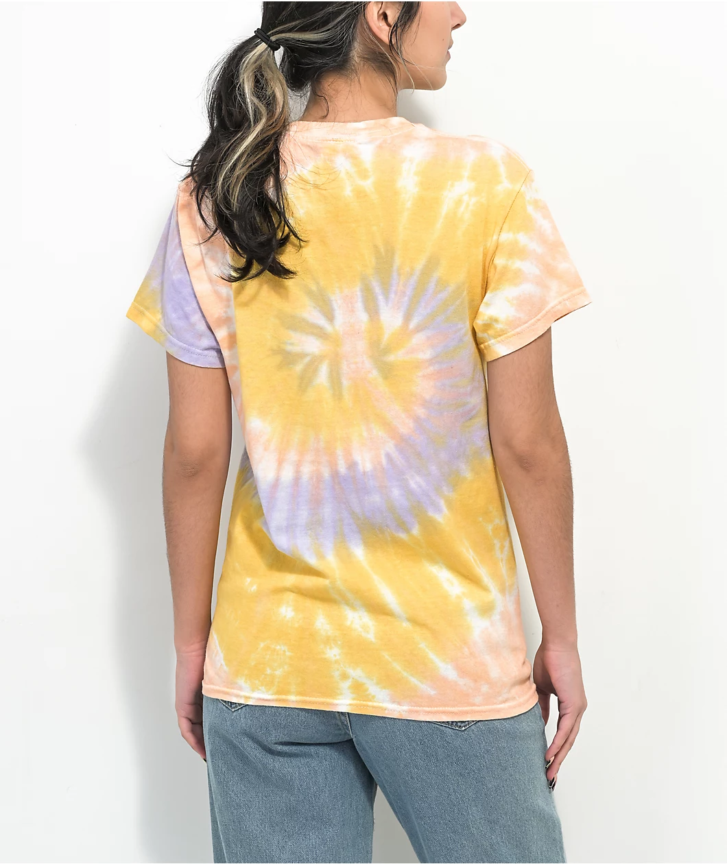 Santa Cruz Split Sun Yellow & Purple Tie Dye T-Shirt - Image 2