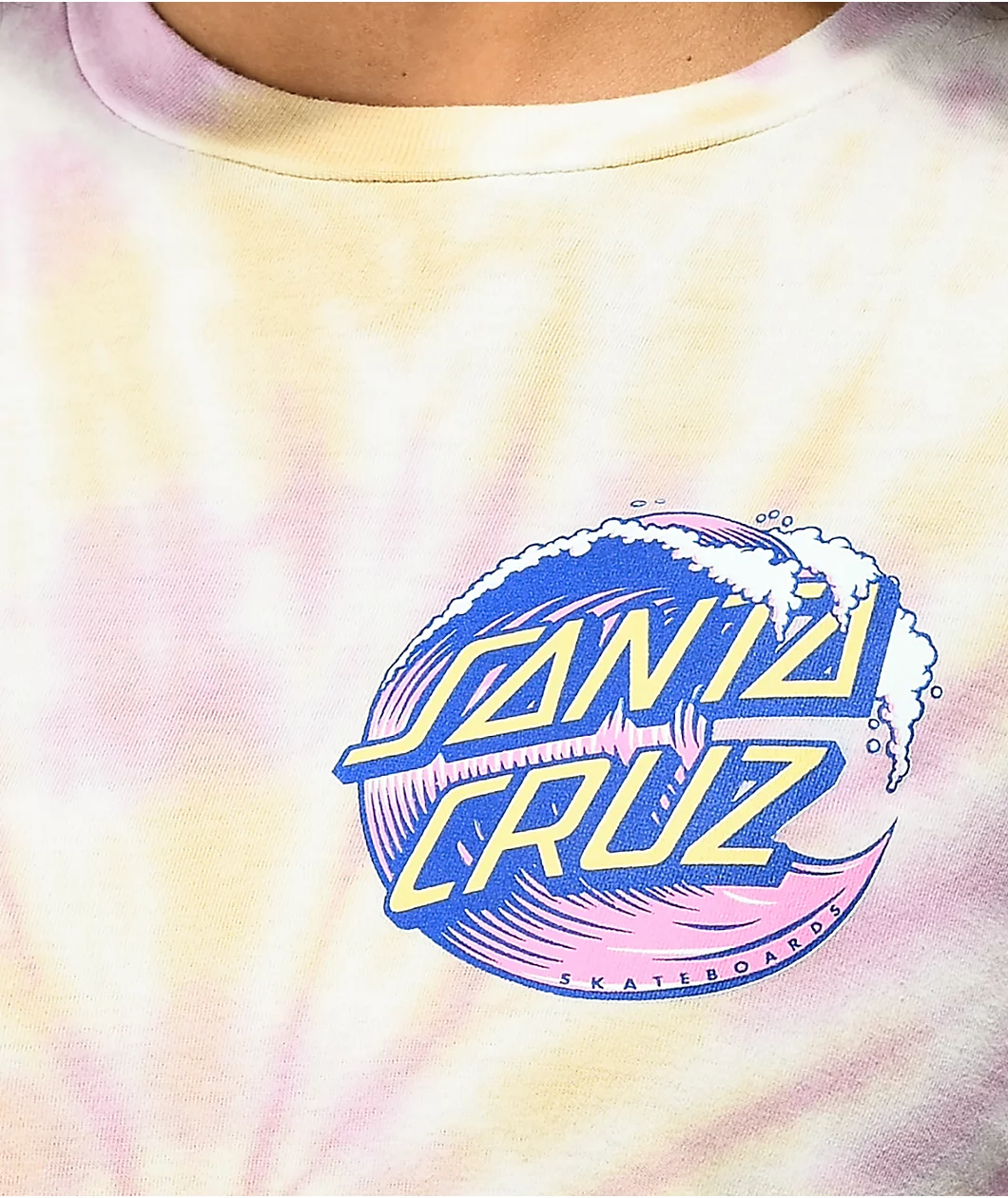 Santa Cruz Wave Dot Pink Lemonade Tie Dye T-Shirt - Image 3