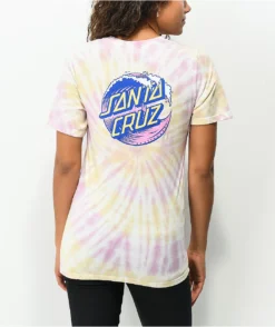 Santa Cruz Wave Dot Pink Lemonade Tie Dye T-Shirt