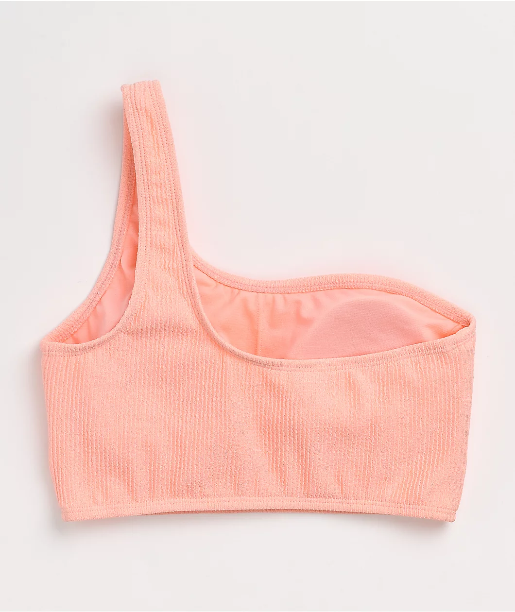 Trillium Kenni Pink Smocked One Shoulder Bikini Top - Image 2