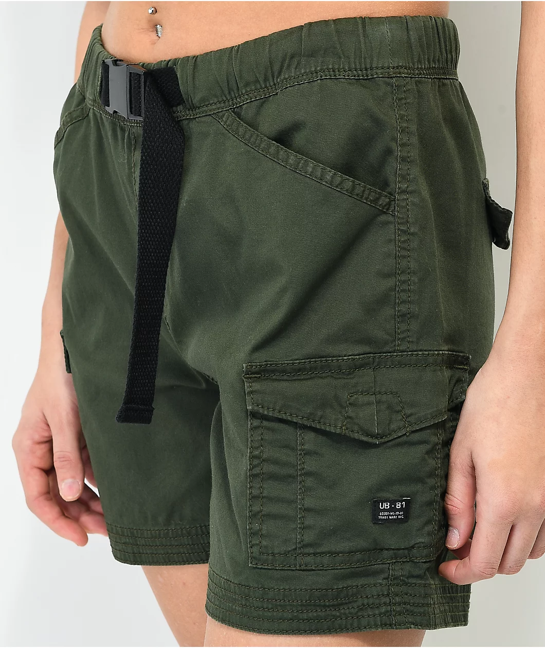 Unionbay Chase Green Utility Belt Shorts - Image 3
