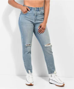Unionbay Madonna Distressed Blue Mom Jeans