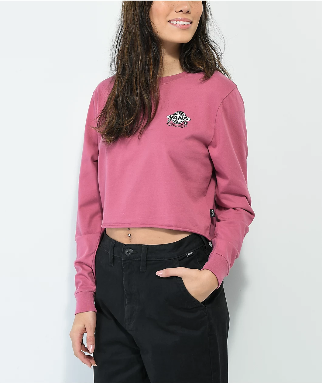 Vans Deep Root Pink Long Sleeve T-Shirt - Image 2