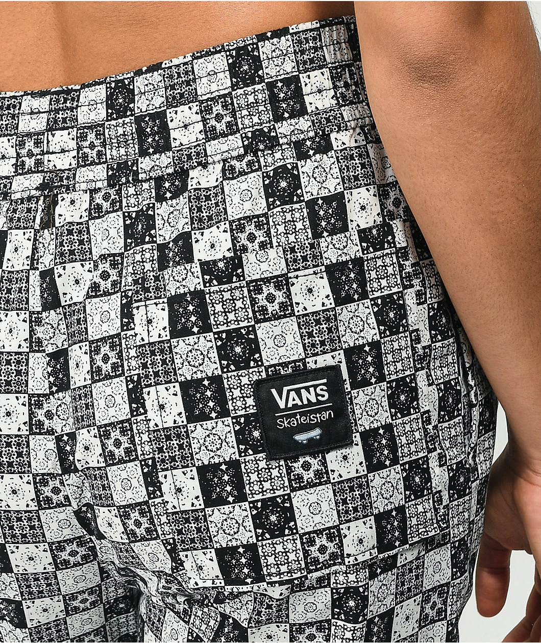 Vans X Skateistan Black & White Print Elastic Waist Pants - Image 5