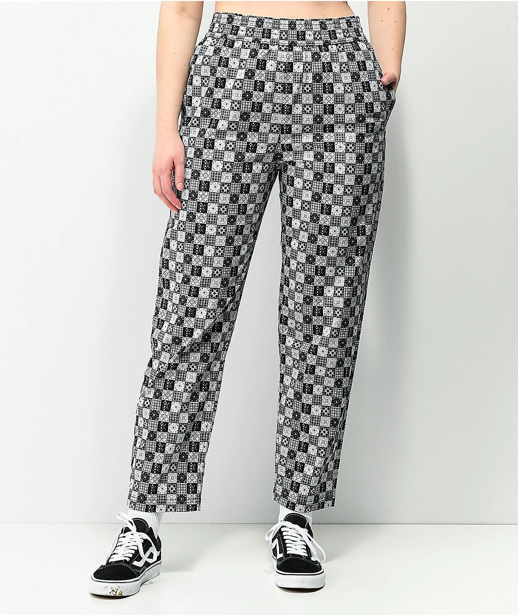 Vans X Skateistan Black & White Print Elastic Waist Pants - Image 6