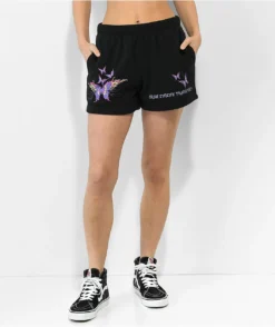 Vitriol Jada Butterfly Black Sweat Shorts