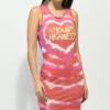 Your Highness Groovy Baby Red Tie Dye Mini Dress