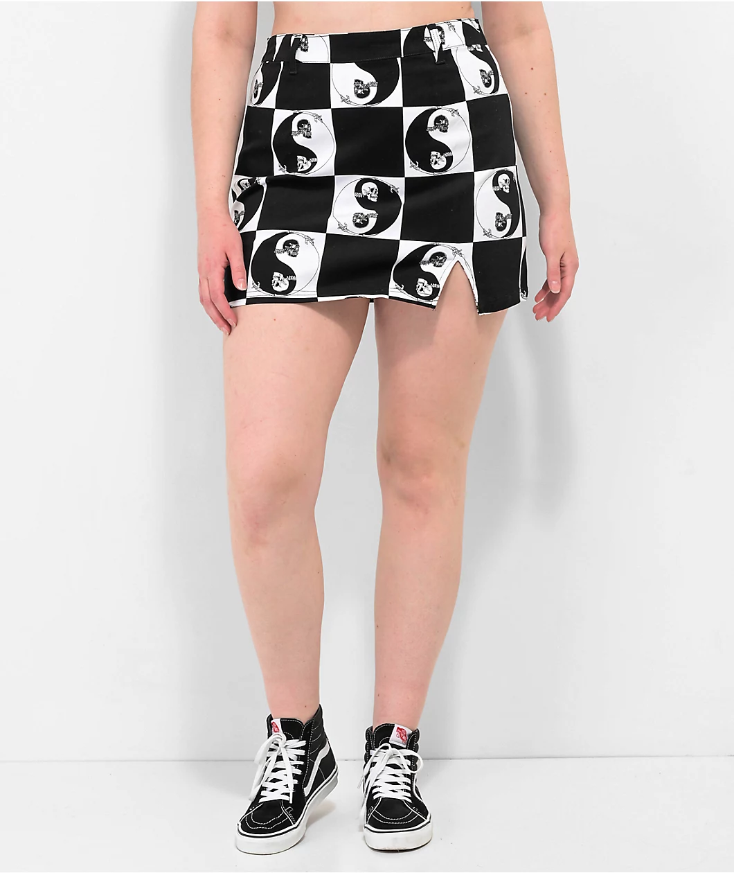 Your Highness Harmony Black & White Checkered Skirt - Image 4
