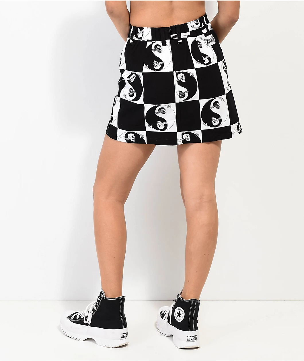 Your Highness Harmony Black & White Checkered Skirt - Image 2