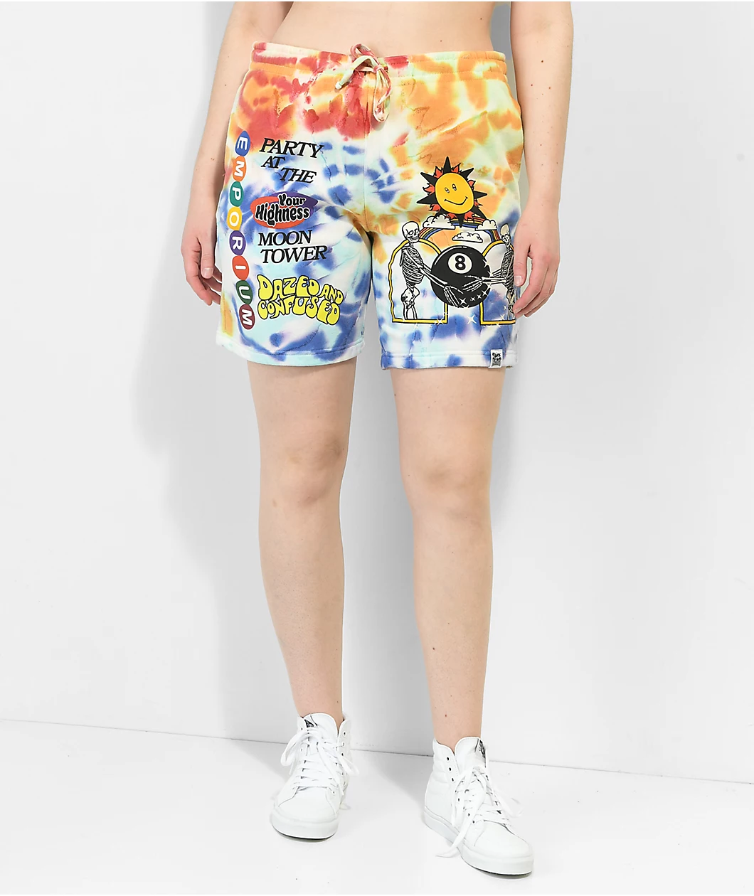 Your Highness X Dazed And Confused Emporium Blue & Orange Tie Dye Sweat Shorts - Image 5