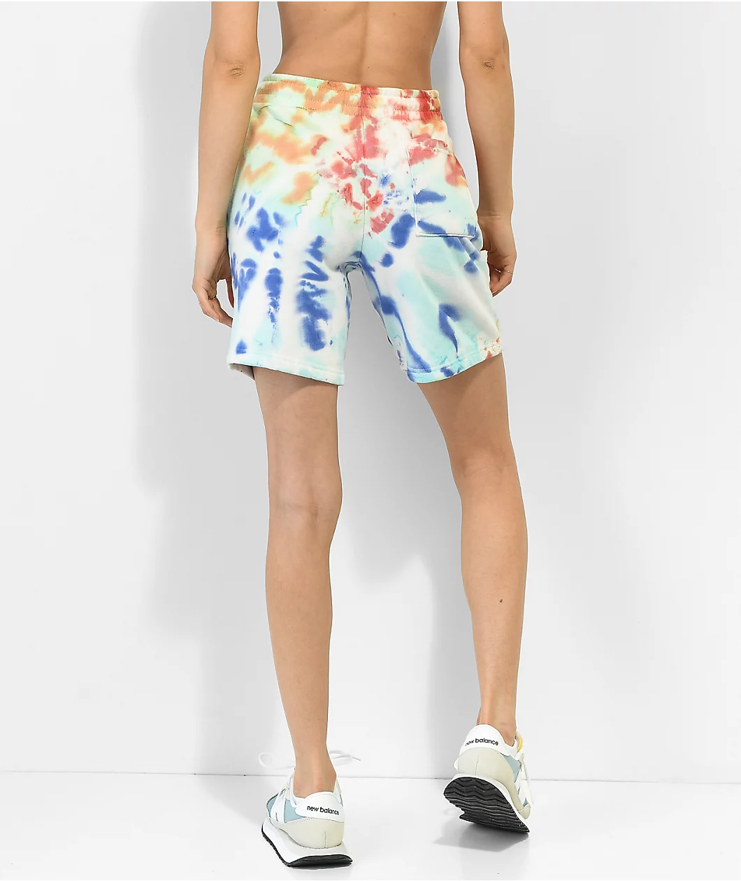 Your Highness X Dazed And Confused Emporium Blue & Orange Tie Dye Sweat Shorts - Image 2